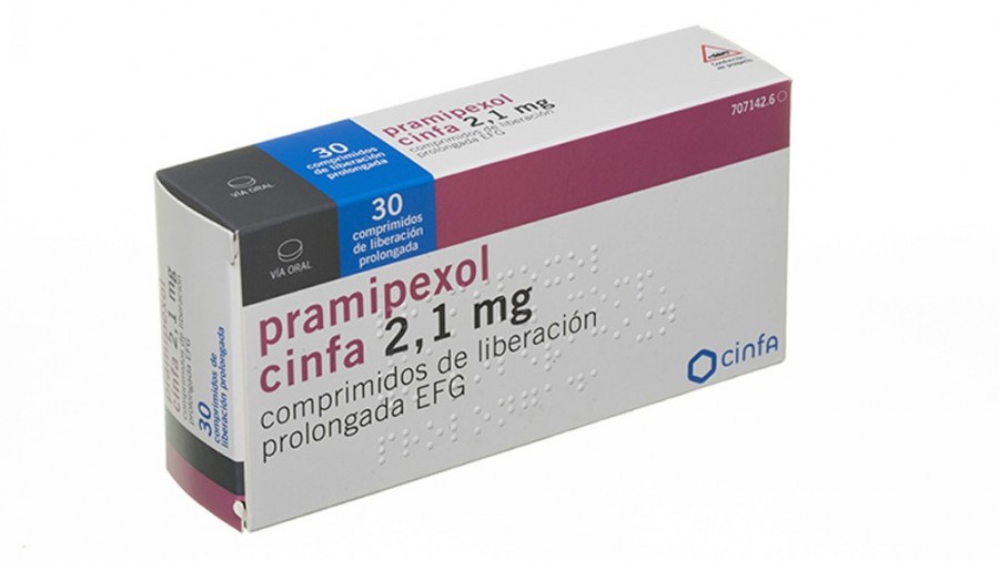 PRAMIPEXOL CINFA 2,1 MG COMPRIMIDOS DE LIBERACION PROLONGADA EFG , 30 comprimidos fotografía del envase.