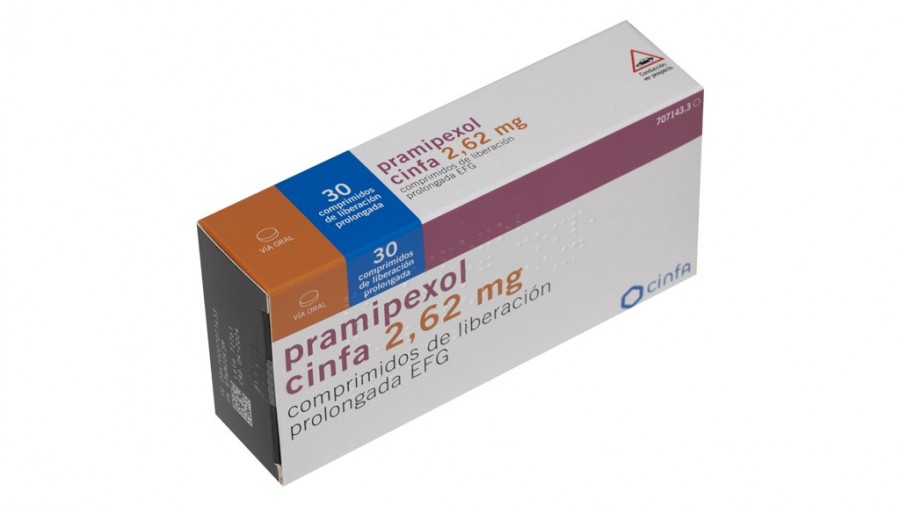 PRAMIPEXOL CINFA 2,62 MG COMPRIMIDOS DE LIBERACION PROLONGADA EFG , 30 comprimidos fotografía del envase.