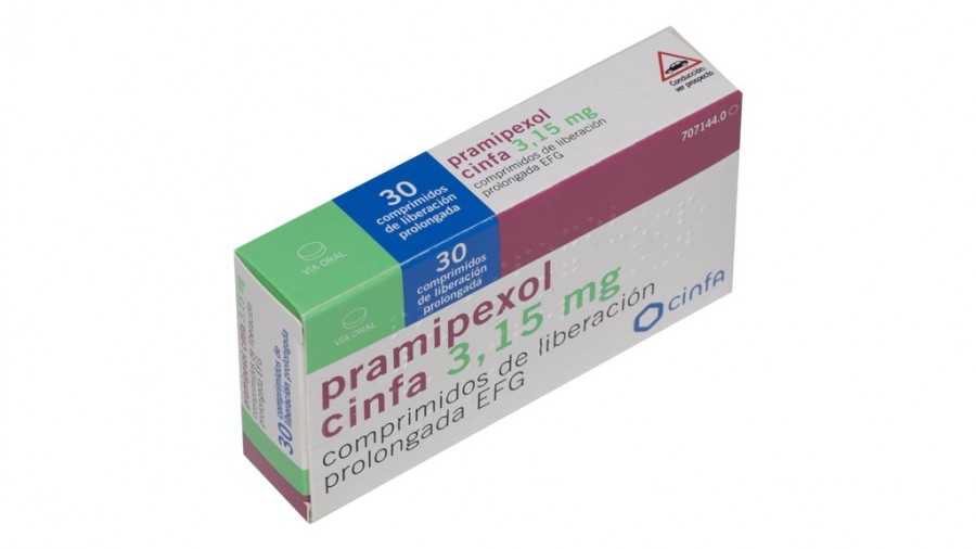 PRAMIPEXOL CINFA 3,15 MG COMPRIMIDOS DE LIBERACION PROLONGADA EFG , 30 comprimidos fotografía del envase.