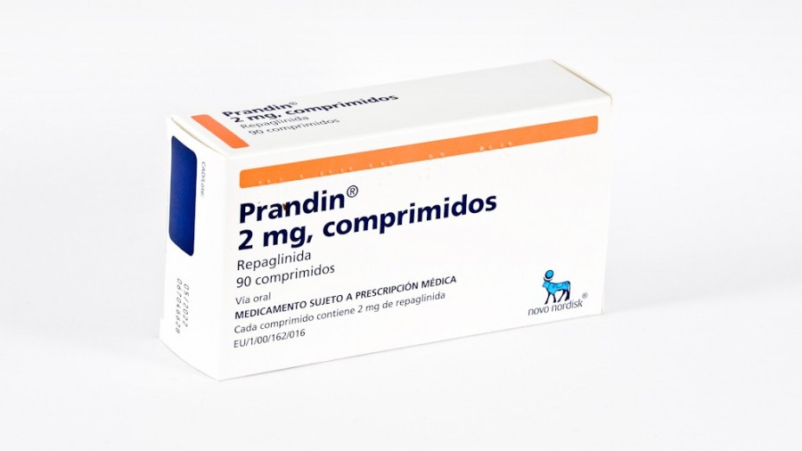 PRANDIN 2 mg, COMPRIMIDOS, 90 comprimidos fotografía del envase.