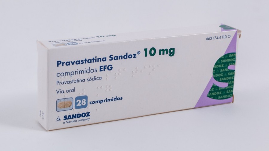 PRAVASTATINA SANDOZ 10 mg COMPRIMIDOS EFG, 28 comprimidos fotografía del envase.