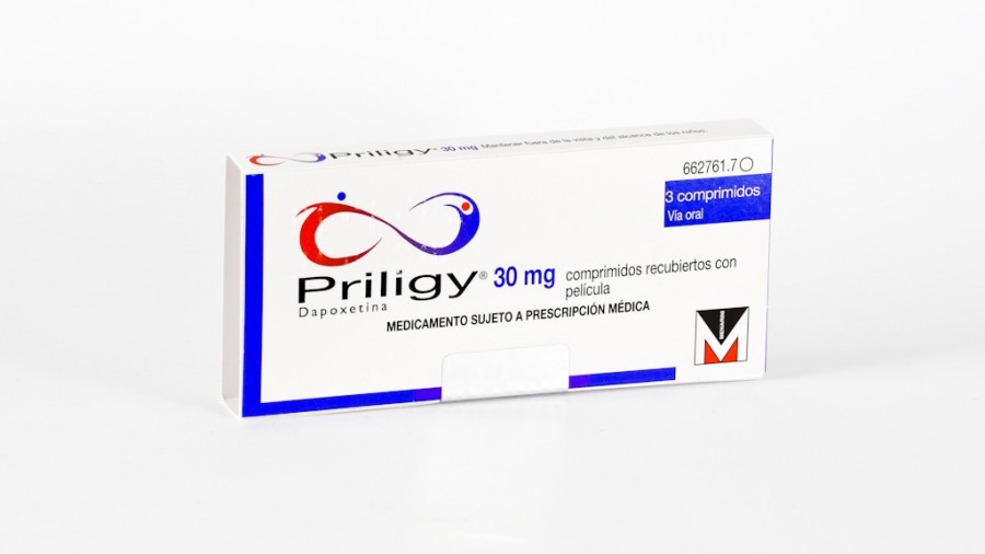 PRILIGY 30 mg COMPRIMIDOS RECUBIERTOS CON PELICULA , 3 comprimidos fotografía del envase.