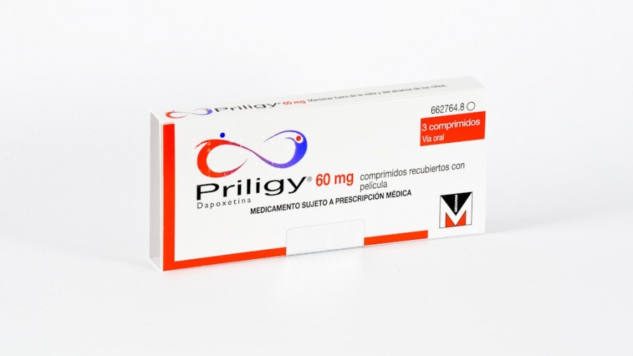 PRILIGY 60 mg COMPRIMIDOS RECUBIERTOS CON PELICULA, 3 comprimidos fotografía del envase.