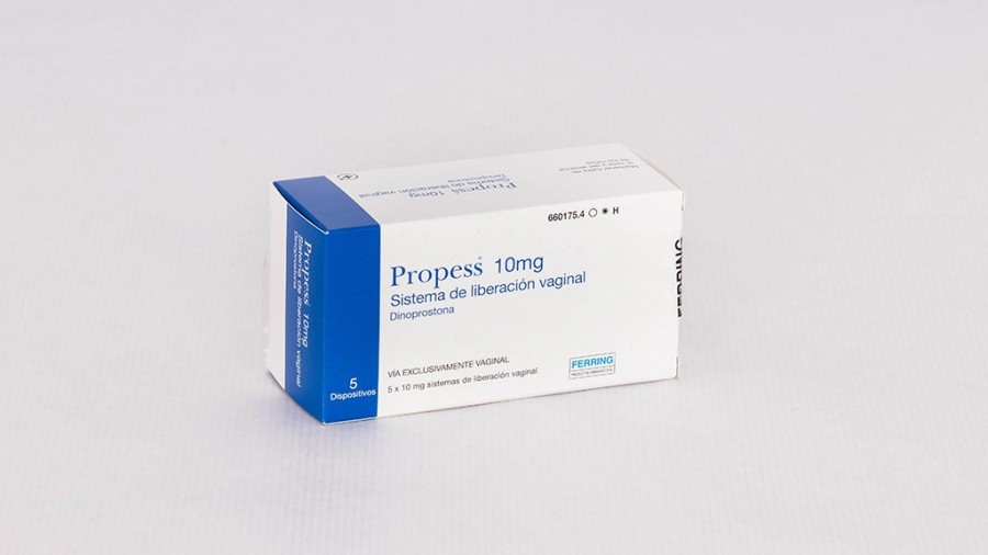 PROPESS 10 mg SISTEMA DE LIBERACION VAGINAL, 5 dispositivos vaginales fotografía del envase.