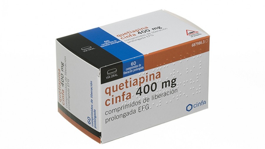 QUETIAPINA CINFA 400 mg COMPRIMIDOS DE LIBERACION PROLONGADA EFG , 60 comprimidos fotografía del envase.