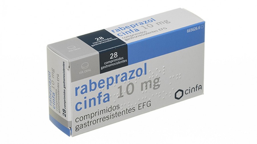 RABEPRAZOL CINFA 10 MG COMPRIMIDOS GASTRORRESISTENTES EFG , 28 comprimidos fotografía del envase.