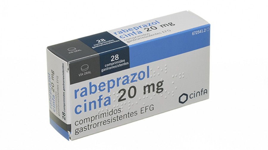 RABEPRAZOL CINFA 20 MG COMPRIMIDOS GASTRORRESISTENTES EFG 56 comprimidos fotografía del envase.