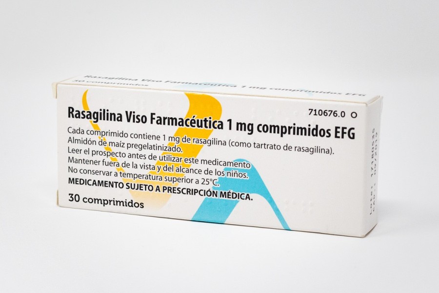 RASAGILINA VISO FARMACEUTICA 1 mg comprimidos EFG 30 comprimidos fotografía del envase.
