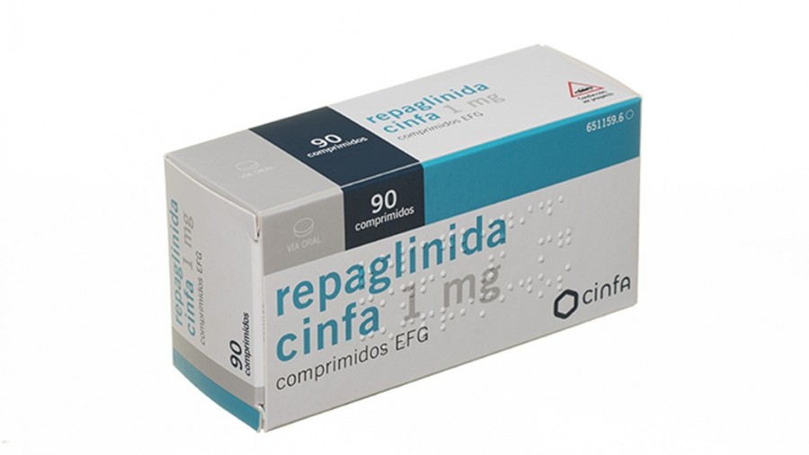 REPAGLINIDA CINFA 1 mg COMPRIMIDOS EFG , 90 comprimidos fotografía del envase.