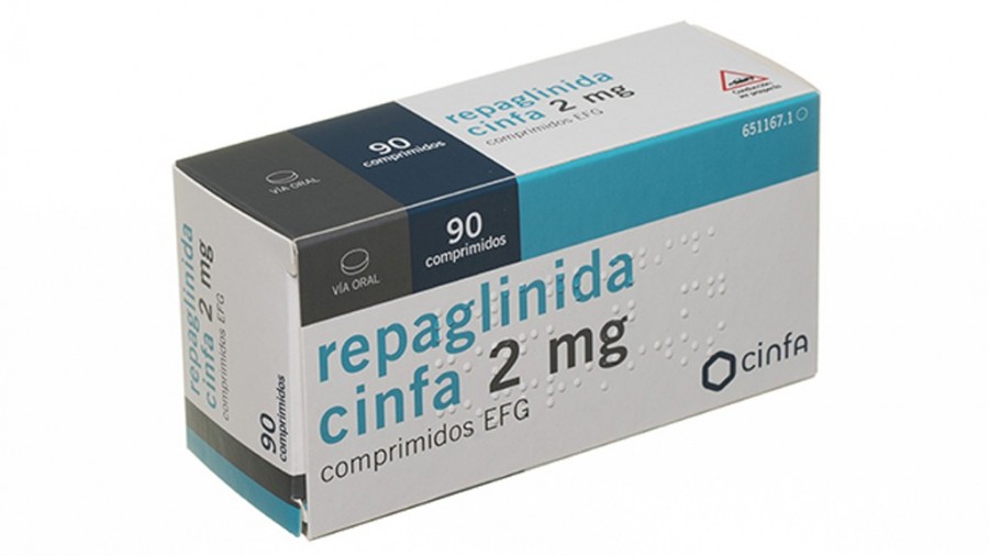 REPAGLINIDA CINFA 2 mg COMPRIMIDOS EFG, 90 comprimidos fotografía del envase.