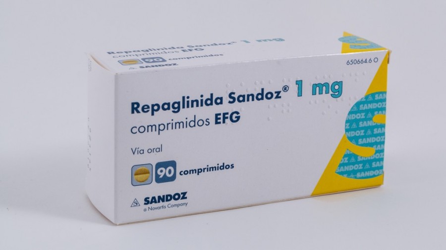 REPAGLINIDA SANDOZ 1 mg COMPRIMIDOS EFG , 90 comprimidos fotografía del envase.