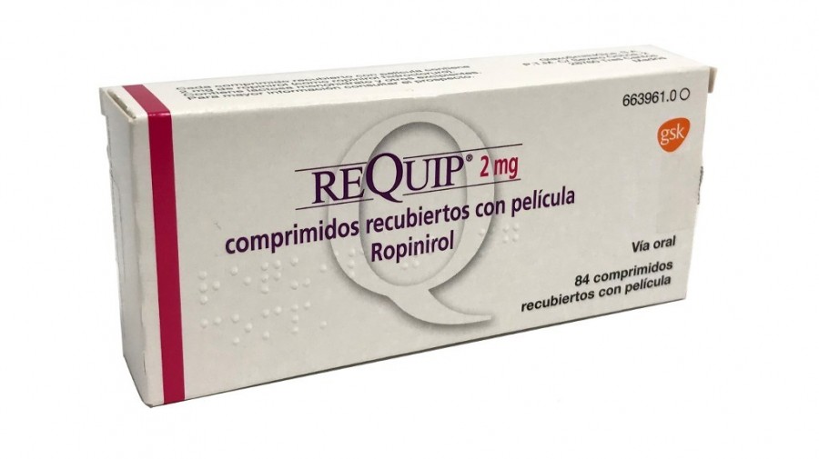 REQUIP 2 mg COMPRIMIDOS RECUBIERTOS CON PELICULA, 84 comprimidos fotografía del envase.