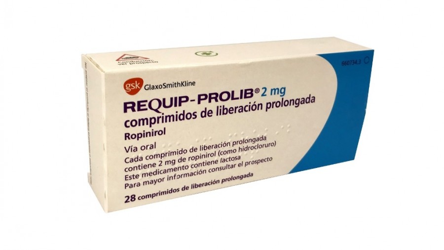 REQUIP-PROLIB 2 mg, COMPRIMIDOS DE LIBERACION PROLONGADA , 28 comprimidos fotografía del envase.