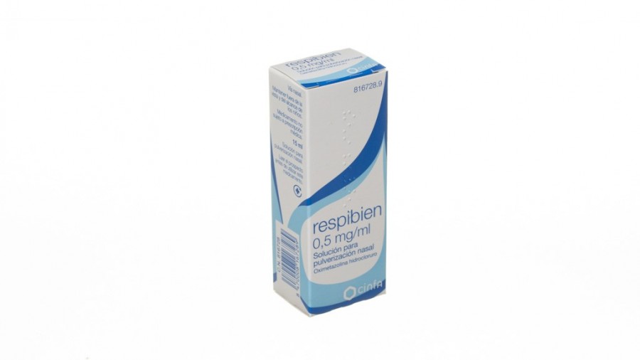 RESPIBIEN 0,5 mg/ml solución para pulverización nasal , 1 envase pulverizador de 15 ml fotografía del envase.