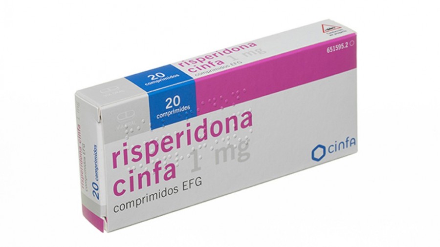 RISPERIDONA CINFA 1 mg COMPRIMIDOS EFG , 60 comprimidos fotografía del envase.
