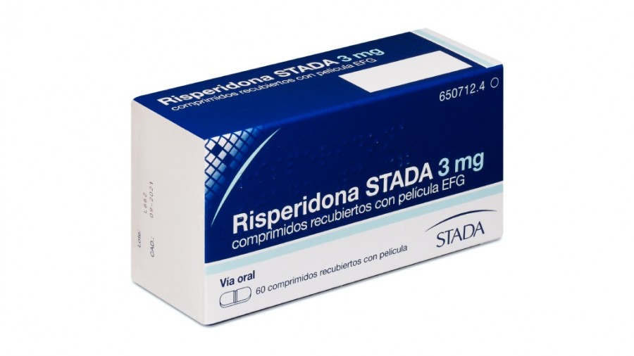 RISPERIDONA STADA 3 mg COMPRIMIDOS RECUBIERTOS CON PELICULA EFG, 20 comprimidos fotografía del envase.