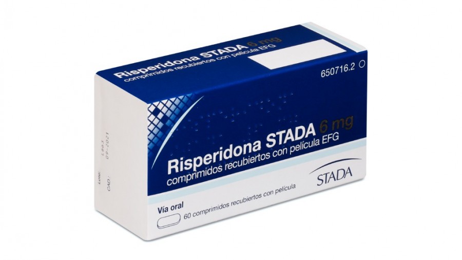 RISPERIDONA STADA 6 mg COMPRIMIDOS RECUBIERTOS CON PELICULA EFG, 30 comprimidos fotografía del envase.