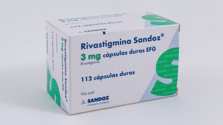 RIVASTIGMINA SANDOZ 3 mg CAPSULAS DURAS EFG, 112 cápsulas fotografía del envase.