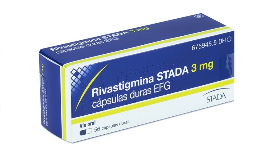 RIVASTIGMINA STADA 3 mg CAPSULAS DURAS EFG , 56 cápsulas (PVC/PVC/AL) fotografía del envase.