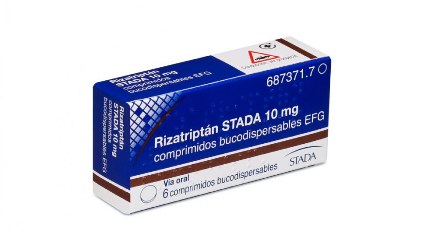 RIZATRIPTAN STADA 10 mg COMPRIMIDOS BUCODISPERSABLES EFG , 6 comprimidos fotografía del envase.