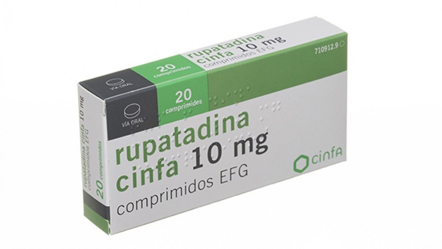 RUPATADINA CINFA 10 MG COMPRIMIDOS EFG, 20 comprimidos fotografía del envase.