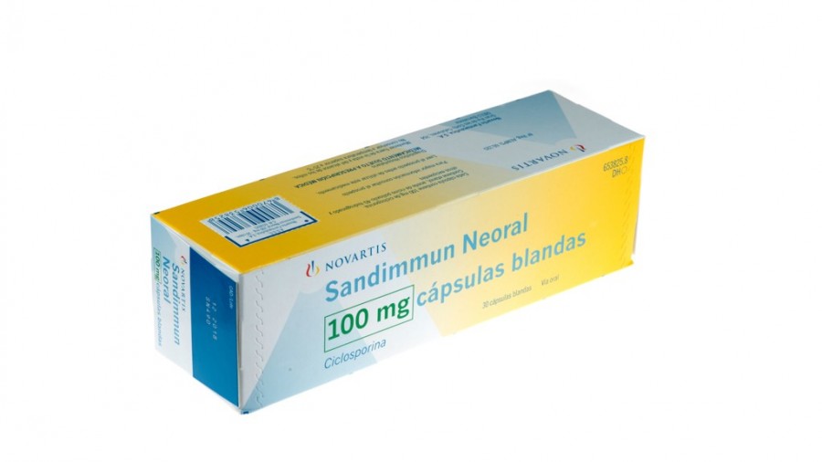 SANDIMMUN NEORAL 100 mg CAPSULAS BLANDAS , 30 cápsulas fotografía del envase.