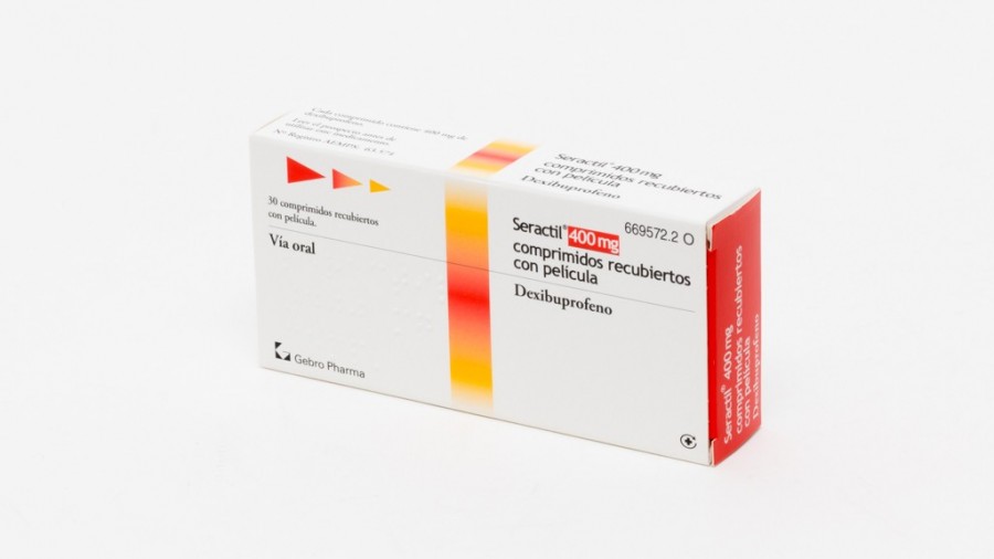 SERACTIL 400 mg COMPRIMIDOS RECUBIERTOS CON PELICULA, 50 comprimidos fotografía del envase.