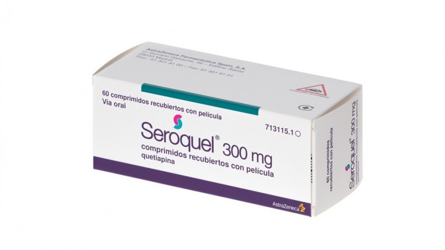 SEROQUEL 300 mg COMPRIMIDOS RECUBIERTOS CON PELICULA , 60 comprimidos fotografía del envase.
