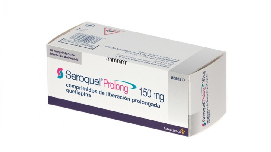 SEROQUEL PROLONG 150 mg COMPRIMIDOS DE LIBERACION PROLONGADA , 60 comprimidos fotografía del envase.