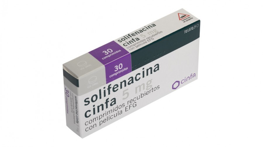 SOLIFENACINA CINFA 5 MG COMPRIMIDOS RECUBIERTOS CON PELICULA EFG, 30 comprimidos fotografía del envase.