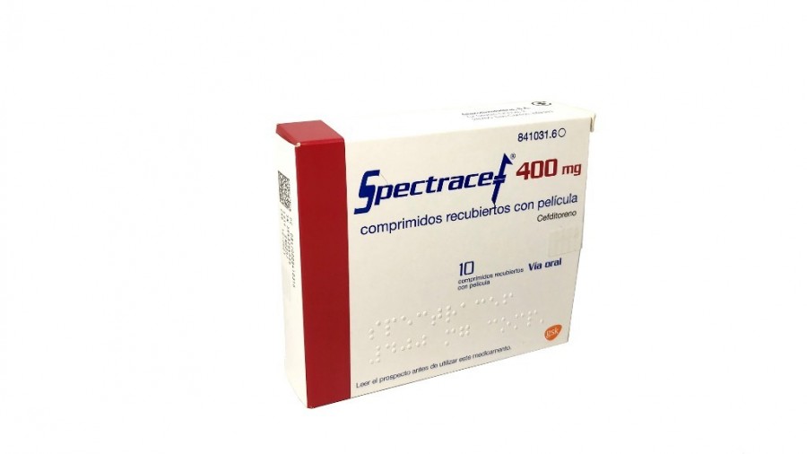 SPECTRACEF 400 mg COMPRIMIDOS RECUBIERTOS CON PELICULA, 10 comprimidos fotografía del envase.