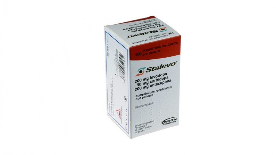 STALEVO 200 mg/50 mg/200 mg COMPRIMIDOS RECUBIERTOS CON PELICULA, 100 comprimidos fotografía del envase.
