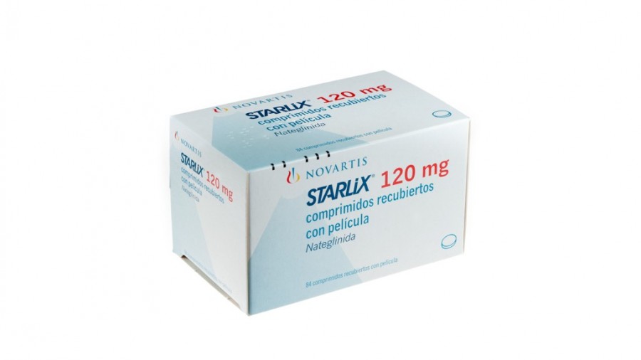 STARLIX 120 mg COMPRIMIDOS RECUBIERTOS CON PELICULA, 84 comprimidos fotografía del envase.