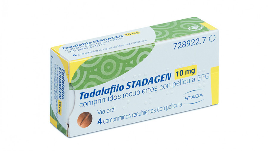 TADALAFILO STADAGEN 10 MG COMPRIMIDOS RECUBIERTOS CON PELICULA EFG 4 comprimidos fotografía del envase.