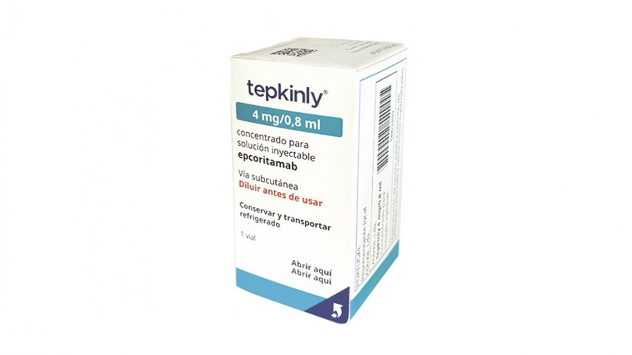 TEPKINLY 4 MG/0,8 ML CONCENTRADO PARA SOLUCION INYECTABLE, 1 vial de 0,8 ml fotografía del envase.