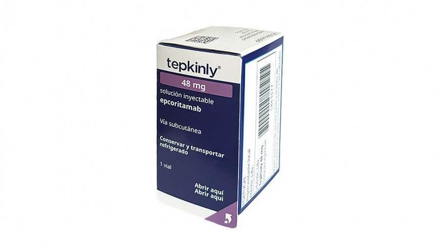 TEPKINLY 48 MG SOLUCION INYECTABLE, 1 vial de 0,8 ml fotografía del envase.