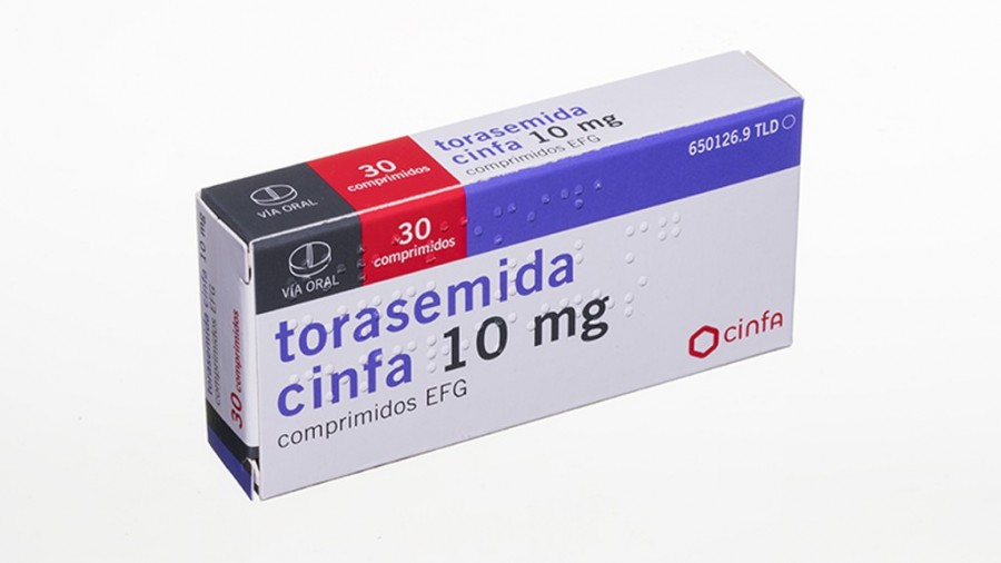 TORASEMIDA CINFA 10 mg COMPRIMIDOS EFG, 30 comprimidos fotografía del envase.