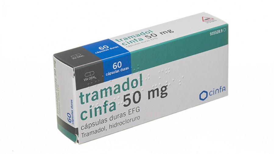 TRAMADOL CINFA 50 mg CAPSULAS DURAS EFG, 60 cápsulas fotografía del envase.