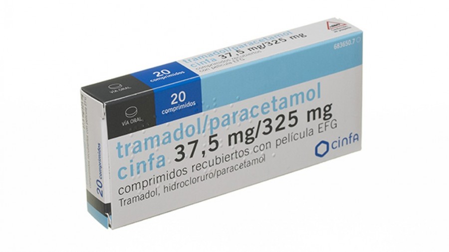 TRAMADOL/PARACETAMOL CINFA 37,5 mg/325 mg COMPRIMIDOS RECUBIERTOS CON PELICULA EFG, 60 comprimidos fotografía del envase.