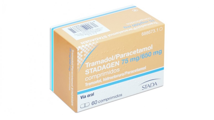 TRAMADOL/PARACETAMOL STADA 75 mg/650 mg COMPRIMIDOS , 60 comprimidos (BLISTER) fotografía del envase.
