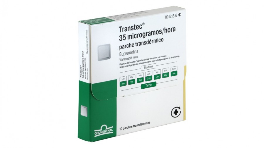 TRANSTEC 35 microgramos/H PARCHE TRANSDERMICO , 10 parches. Precio: