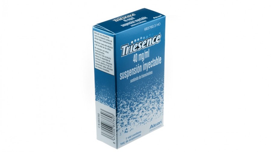 TRIESENCE 40 mg/ml SUSPENSION INYECTABLE, 1 vial de 1 ml fotografía del envase.