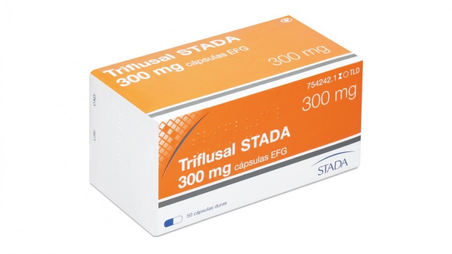 TRIFLUSAL STADA 300 mg CAPSULAS EFG, 50 cápsulas fotografía del envase.