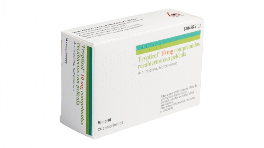 TRYPTIZOL 10 mg COMPRIMIDOS RECUBIERTOS CON PELICULA, 24 comprimidos fotografía del envase.