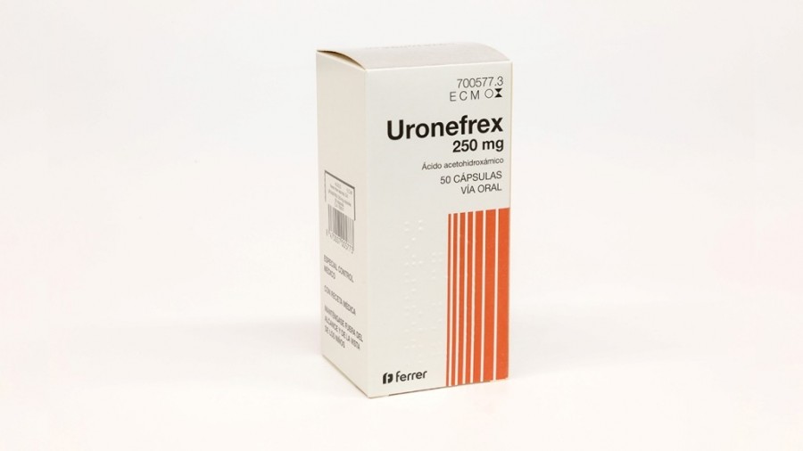 URONEFREX 250 mg CAPSULAS , 50 cápsulas fotografía del envase.
