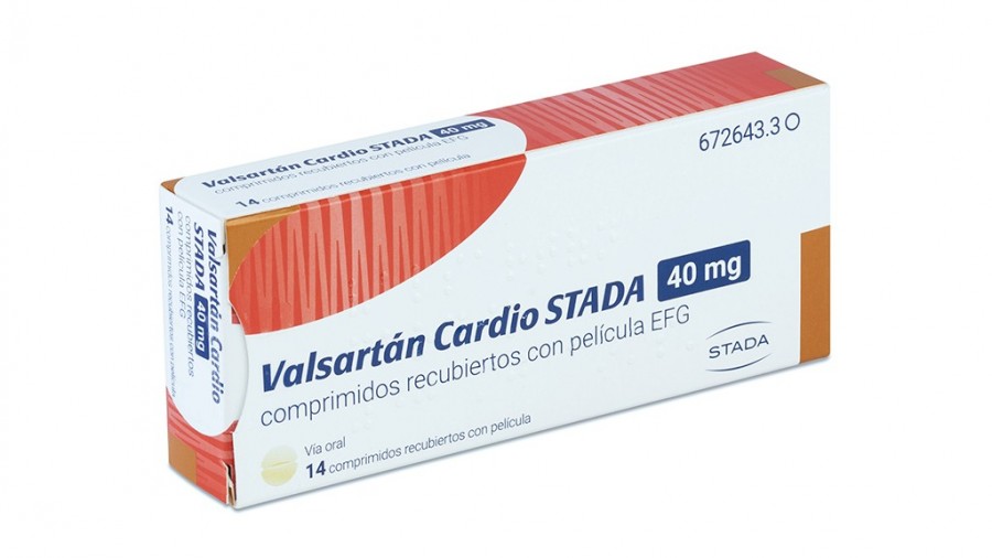 VALSARTAN CARDIO STADA 40 mg COMPRIMIDOS RECUBIERTOS CON PELICULA EFG , 14 comprimidos fotografía del envase.