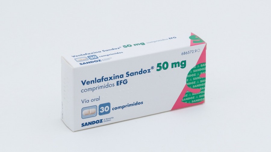 VENLAFAXINA SANDOZ 50 mg COMPRIMIDOS EFG , 30 comprimidos fotografía del envase.