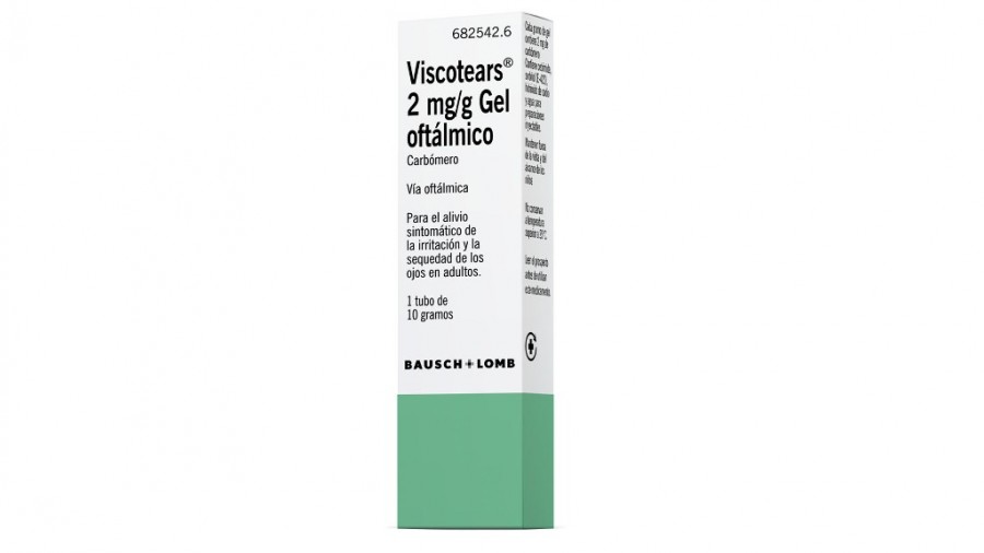 VISCOTEARS  2 mg/g GEL OFTALMICO , 1 tubo de 10 g fotografía del envase.