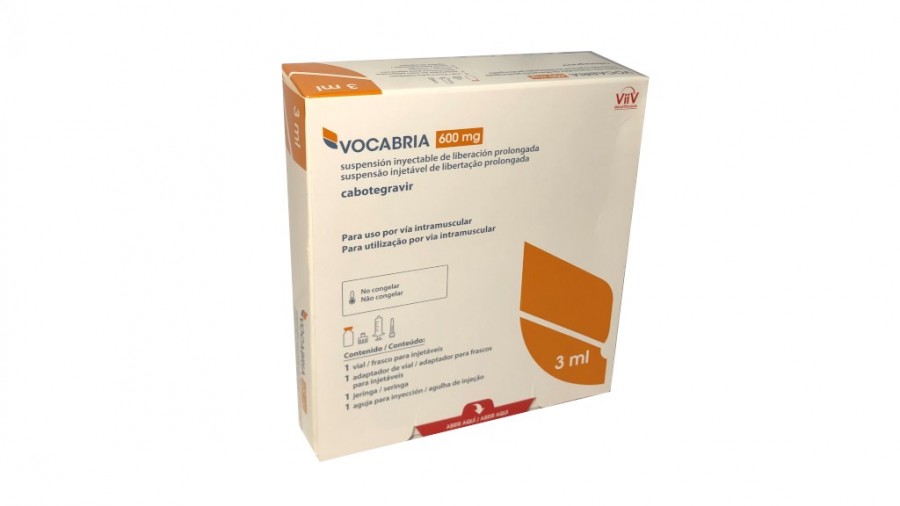 VOCABRIA 600 mg SUSPENSION INYECTABLE DE LIBERACION PROLONGADA, 1 vial de 3 ml fotografía del envase.