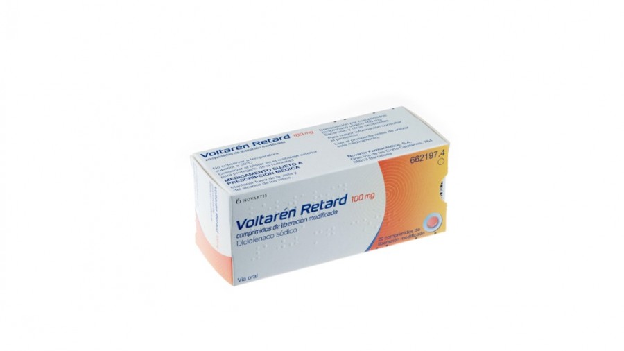 VOLTAREN RETARD 100 mg COMPRIMIDOS DE LIBERACION MODIFICADA , 500 comprimidos fotografía del envase.